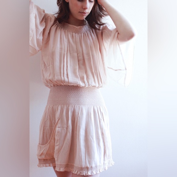 Flannel Australia Silk Montreaux Mini Dress in Blush - Picture 6 of 11